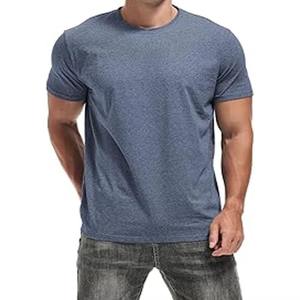 Venta al por mayor 100% algodón de manga corta Camisetas para hombres de secado rápido transpirable cuello redondo deportes camiseta Casual en blanco - Product Image 4