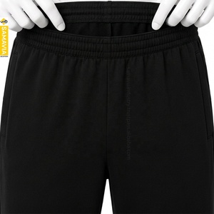 Pantalons et joggings pour hommes SAMAVIA personnalisés, en coton noir, taille élastique, poches latérales, séchage rapide, respirant, fabricant OEM - Product Image 4