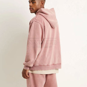 Vente en gros de service OEM de sweats à capuche à effet vintage de base de la meilleure conception sweats à capuche légers à effet vintage de couleur unie - Product Image 2