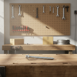 Perno de Rosca Gruesa para Madera, Cabeza Hexagonal Externa, Acero al Carbono de Alta Resistencia Clase 4, Métrico/Pulgadas, Galvanizado en Caliente/Zinc Blanco/Amarillo - Product Image 1