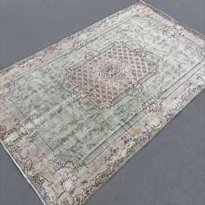 Alfombra Turca de 4.7x7.8 pies, Alfombra Ikat Gris de Lana - Product Image 2