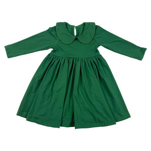 Vestidos Vintage personalizados para niñas, ropa <span class=keywords><strong>de</strong></span> bambú para niñas, vestido informal suave <span class=keywords><strong>de</strong></span> manga larga con cuello redondo para niños - Product Image 1