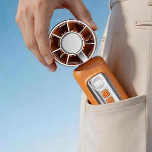 Rotatable <b>Head</b> Handheld <b>Fan</b> With Ice Cooling Function, Clip Onto Sun Umbrella or Clothing, Compact & Portable - Product Image 2