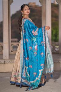 HENIXA CREATION Lehenga Choli de Diseñador Multicolor con Estampado Digital Puro y Trabajo de Lentejuelas, Largo hasta el Suelo, de Secado Rápido, Estilo Indio-Pakistaní - Product Image 5
