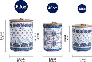 ชุดกล่อง3ชิ้นสำหรับวางบนเคาน์เตอร์ในห้องครัว62ออนซ์40ออนซ์32ออนซ์แต่ละชิ้นมีฝาปิดเพื่อเก็บอาหารไว้แน่นทำจากไม้สำหรับเก็บชากาแฟ - Product Image 2