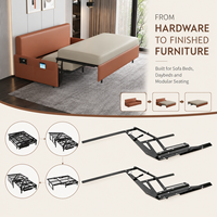Mécanisme de canapé-lit convertible robuste en acier massif avec extension coulissante pour aménager des meubles d'appartement peu encombrants