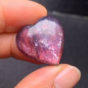 Cabochon de lépidolite de qualité étonnante en forme de cœur Lepidolite Loose Gemstone Available At Bulk Price Healing Stone For Jewelry Use - Product Image 3