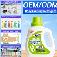 Liquide de lavage pour bébé 1,2 L, formule douce hypoallergénique, élimination des taches tenaces, protection des couleurs, produits de nettoyage des vêtements