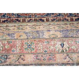 Alfombra de área de lana turca Vintage 1,5 X 2.9ft Beige Patchwork tejido plano para decoración de sala de estar o uso en automóvil con respaldo de látex - Product Image 5