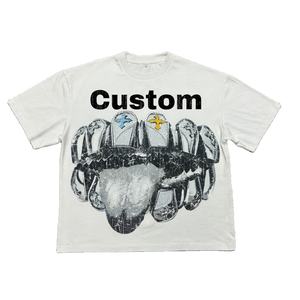 T-shirts personnalisés imprimés à l'écran, fabriqués en tissu de coton biologique de haute qualité, vêtements décontractés tendance unisexes, motif uni moderne, tricoté - Product Image 5