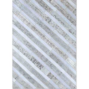 Tapis en laine noués à la main Provenance, motif abstrait rayé gris et noir, rectangulaire, pour la maison, le couloir, le salon - Pae-3763 - Product Image 1