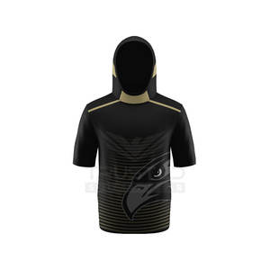 Men's Custom Logo Design Short Sleeve <b>Gym</b> <b>Hoodies</b> Athletic Fit Workout Wear for Winter - Product Image 1