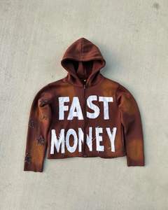 Sudadera con capucha con cremallera personalizada de 400GSM, parches con apliques desgastados, ropa de calle lavada con ácido, Jersey de algodón 100%, sudaderas con cremallera - Product Image 6