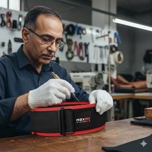 Rexfit Sports Export Quality Cowhide Leather Weightlifting Power <b>Belt</b> with Lever Lock Support for Gym & <b>Powerlifting</b> - Product Image 5