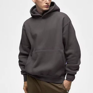 2025 nuevo modelo de sudaderas con capucha de lana de alta calidad para hombres patrón sólido de moda 100% ropa de invierno de algodón - Product Image 2