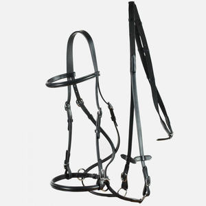 Brida de equitación decorativa de lujo con diseño de caballo saltando, de cuero, a la moda, con camuflaje, frontal extraíble y personalizable. - Product Image 4