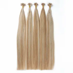 2024 Best Price Top Grade Double Drawn Hair Extensions Russian Hair Piano Color U Short Almond Nail Tips Queen Keratin Hair