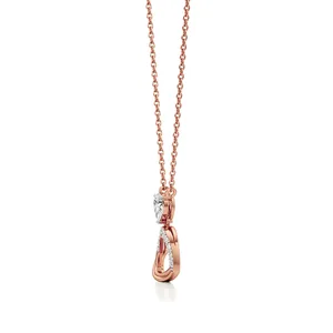 Collier avec pendentif en forme de petit cœur Aurelia serti de diamants - Product Image 3