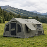 Tente gonflable en coton Litai Antour AT8+8 16m², imperméable, avec structure pneumatique, porte en TPU, extension amovible, pour le camping quatre saisons