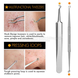 Kit de suppression des points noirs en acier inoxydable de haute qualité avec étui de rangement portable durable et accessoires de précision pour le visage - Product Image 5