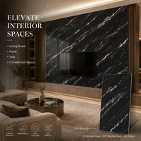 Panneau mural en PVC MORLENX, feuille de marbre bleu, blanc et or, décoration intérieure de luxe