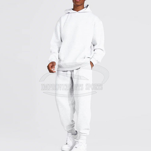 Conjuntos de chándales cómodos y elegantes para hombre, chándales para correr con logotipo personalizado, chándales informales lisos de Color sólido de talla grande para hombres jóvenes - Product Image 4