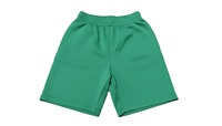 Shorts de sport pour hommes en polyester/coton noir, respirants, séchage rapide, taille élastique, logo personnalisé tissé, coupe mi-jogger, tricoté 160g