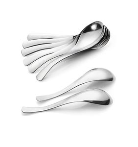 Cuillère à soupe en acier inoxydable miroir Couverts Cuillère à soupe personnalisée Design Morden 12 pièces meilleure vente - Product Image 2