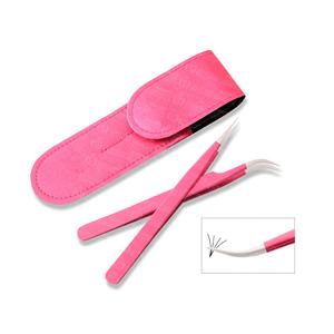 Herramientas para Extensión de Pestañas, Proveedor de Productos de Belleza de Marca Privada OEM, Juego de Pinzas para Pestañas de Alta Precisión, Empaque de Bolsa de Cuero de Lujo - Product Image 2