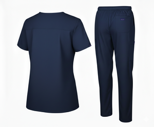 Conjunto de Uniforme Médico Profesional, Elástico en Cuatro Direcciones, Unisex, Blusa con Cuello en V, Pantalones Cargo, para Doctores y Enfermeras, 100% Jersey - Product Image 4