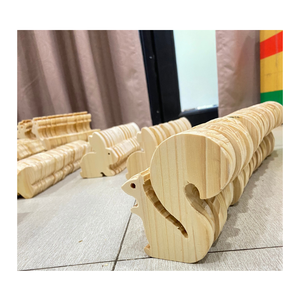 Jeu d'animaux en bois jouets pour enfants animaux en bois naturel coloré de qualité supérieure 99GD - Product Image 1