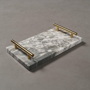 ถาดหินอ่อนหินอ่อนสำหรับตกแต่งโรงแรมและบ้านถาดจัดระเบียบเคาน์เตอร์แบบคลาสสิกแบบเรียบง่ายถาดใส่เครื่องประดับหินอ่อนที่น่าดึงดูดสำหรับตกแต่งโรงแรมและบ้าน - Product Image 1