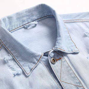 Veste en jean coupe-vent pour homme, style vintage, tendance hivernale, avec décoration boutonnée, pour un usage décontracté - Product Image 6