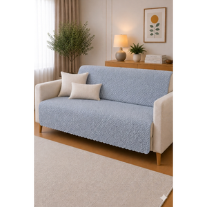 Indigo Soft Three-Seat <b>Sofa</b> <b>Cover</b> Elastic Stretch Polyester Furniture <b>Cover</b> <b>for</b> L-Shape Couch Washable <b>for</b> Living Room - Product Image 1