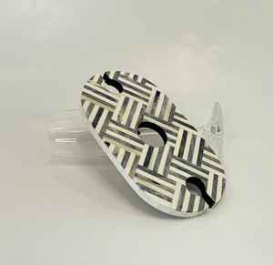 Antiguo marfil blanco cocina Mesa hueso incrustaciones grabado vino Caddy dos vasos almacenamiento accesorio OEM ODM diseño sala de estar - Product Image 1