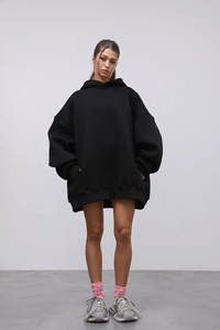 Pull Sweat Manches Longues Coton Polyester Printemps-Hoodies Puff Impression Brodé Uni Teint Solide - Product Image 6