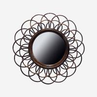 Miroirs muraux Mulya en rotin tressé brun clair avec cadre en bois, design traditionnel éclairé, haute qualité, vente en gros pour l'intérieur de la maison