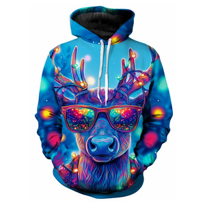 Sudadera con Capucha de Estilo Casual para Navidad 2025, Sudadera Holgada con Estampado Digital 3D, Gran Venta - Product Image 5