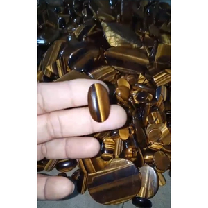 Mezcla de cristal de ojo de tigre natural, gemas de cabujón, amor pulido para la fabricación de joyas para curación, pares de accesorios, joyería de ojo de tigre - Product Image 2