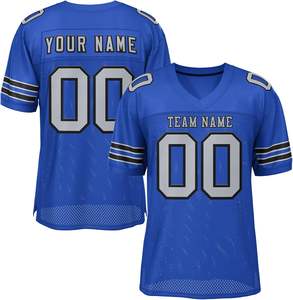 Camisetas de fútbol personalizadas para equipos OEM manga rayas Malla tela poliéster secado rápido nombre Logo números sublimación impresión - Product Image 6