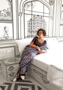 Sari indio de calidad superior con borde de encaje de diseñador y aspecto elegante para la colección de festivales y eventos a los mejores precios - Product Image 5