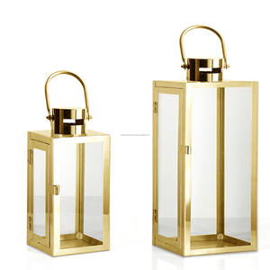 Lanterne à bougie en acier inoxydable, porte-bougie suspendu en métal pour décor de vacances, porte-bougie Portable lanterne - Product Image 3