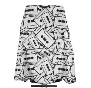 Cape de coiffure en polyester à couverture complète pour adultes avec col élastique et capes de barbier imprimées avec logo - Product Image 2