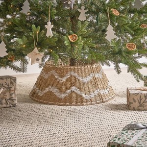 Collar de Navidad Ecológico de Pasto Marino Natural, Tejido con Patrón en Zigzag, Cubierta para Base de Árbol Natural, al por Mayor para Decoración Navideña - Product Image 2