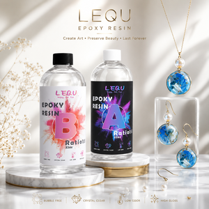 LEQU Happy And Fun Epoxy Resin AB Kit 32oz Crystal <b>Clear</b> High <b>Gloss</b> For DIY Art Jewelry Making - Product Image 1