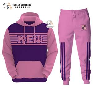 Kapa Epsilon Psi Sorority 2011 Purple and <b>Pink</b> <b>Women</b> Fleece Hoodie and Sweatpants Embroidered <b>Tracksuit</b> Set Greek Apparel Outfit - Product Image 5