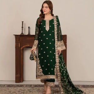 Traje Salwar de Tela Georgette de Diseño Moderno, Estilo Indio Pakistaní, Color Negro, Último Modelo Exclusivo para Mujer, Elegante, Nuevo, para Fiestas, Bodas, Uso Casual - Product Image 1