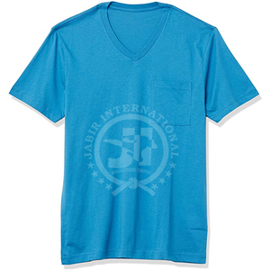 Camiseta sólida con cuello en V para hombre, camisetas lisas de alta calidad con estampado personalizado para hombre, Camiseta básica, ropa de gimnasio con cuello en V para hombre, OEM - Product Image 5