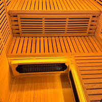 Sauna Infrarroja Interior para 2 Personas con Bajo EMF, Madera de Hemlock Canadiense y Calentadores de Espectro Completo para Bienestar en el Hogar y SPA