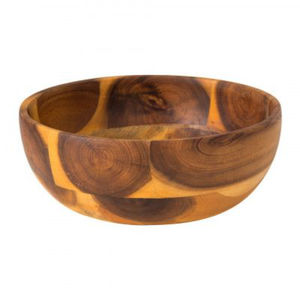 Bol de service en bois d'acacia le plus vendu vaisselle à manger bol en bois de service décoratif pour aliments et fruits à prix abordable - Product Image 1